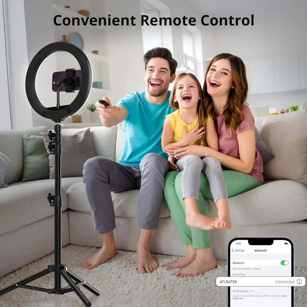 10 Inch Selfie Ring Light with 55 Inch Extendable Tripod Stand