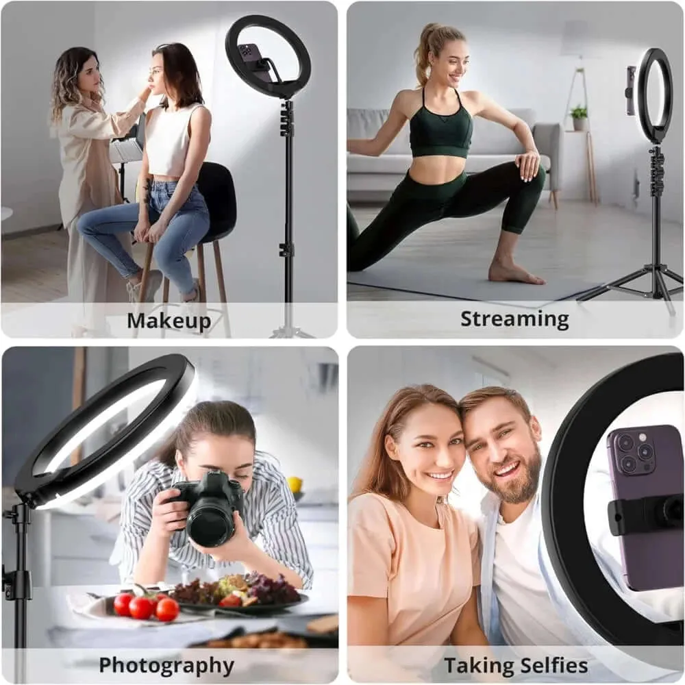 10 Inch Selfie Ring Light with 55 Inch Extendable Tripod Stand