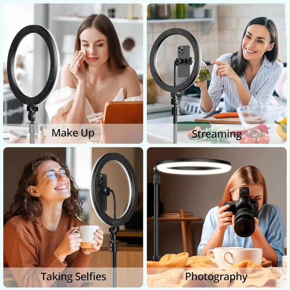 10 Inch Selfie Ring Light with 55 Inch Extendable Tripod Stand