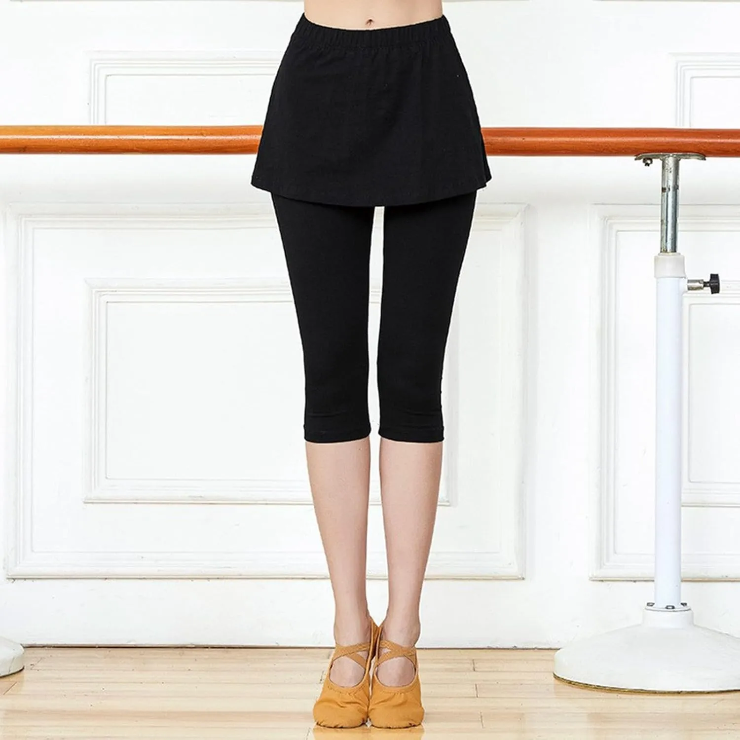 2 in 1 Womens Leggings with Skirt High Waisted Tennis Athletic Flowy Skirted Legging Active Sport Golf Tennis Skirt