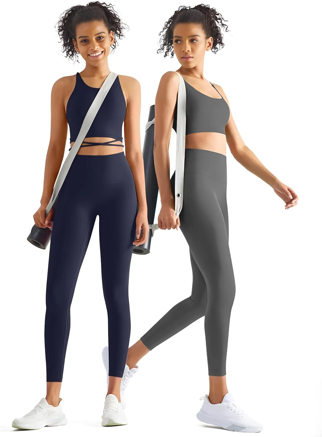 3 Pack Leggings with Pockets for Women,Butt Lift High Waisted Tummy Control Workout Yoga Pants Reg & Plus Size
