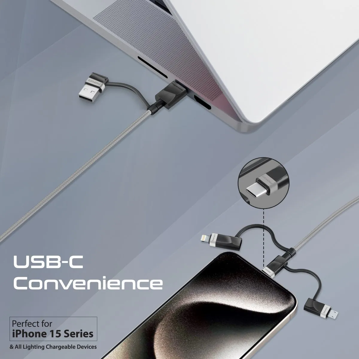 6-in-1 Hybrid Multi-Connector cable for Charging & Data Transfer