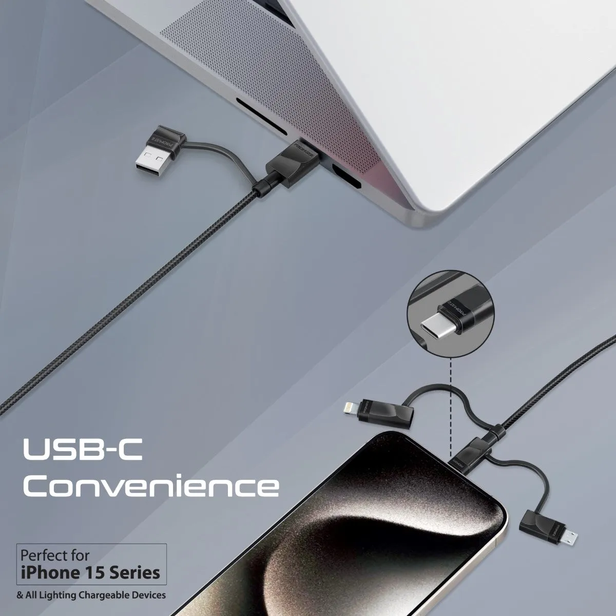 6-in-1 Hybrid Multi-Connector cable for Charging & Data Transfer