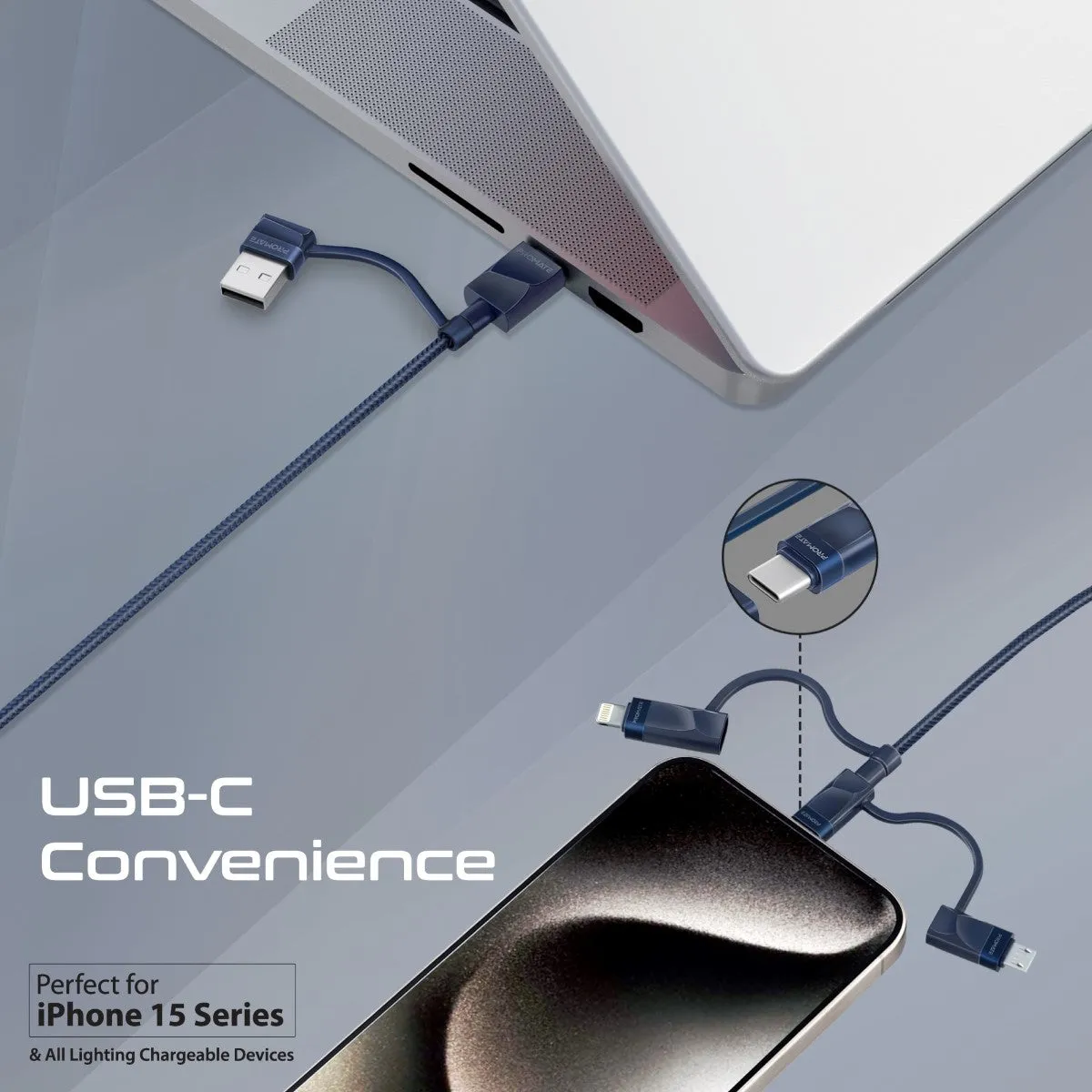 6-in-1 Hybrid Multi-Connector cable for Charging & Data Transfer