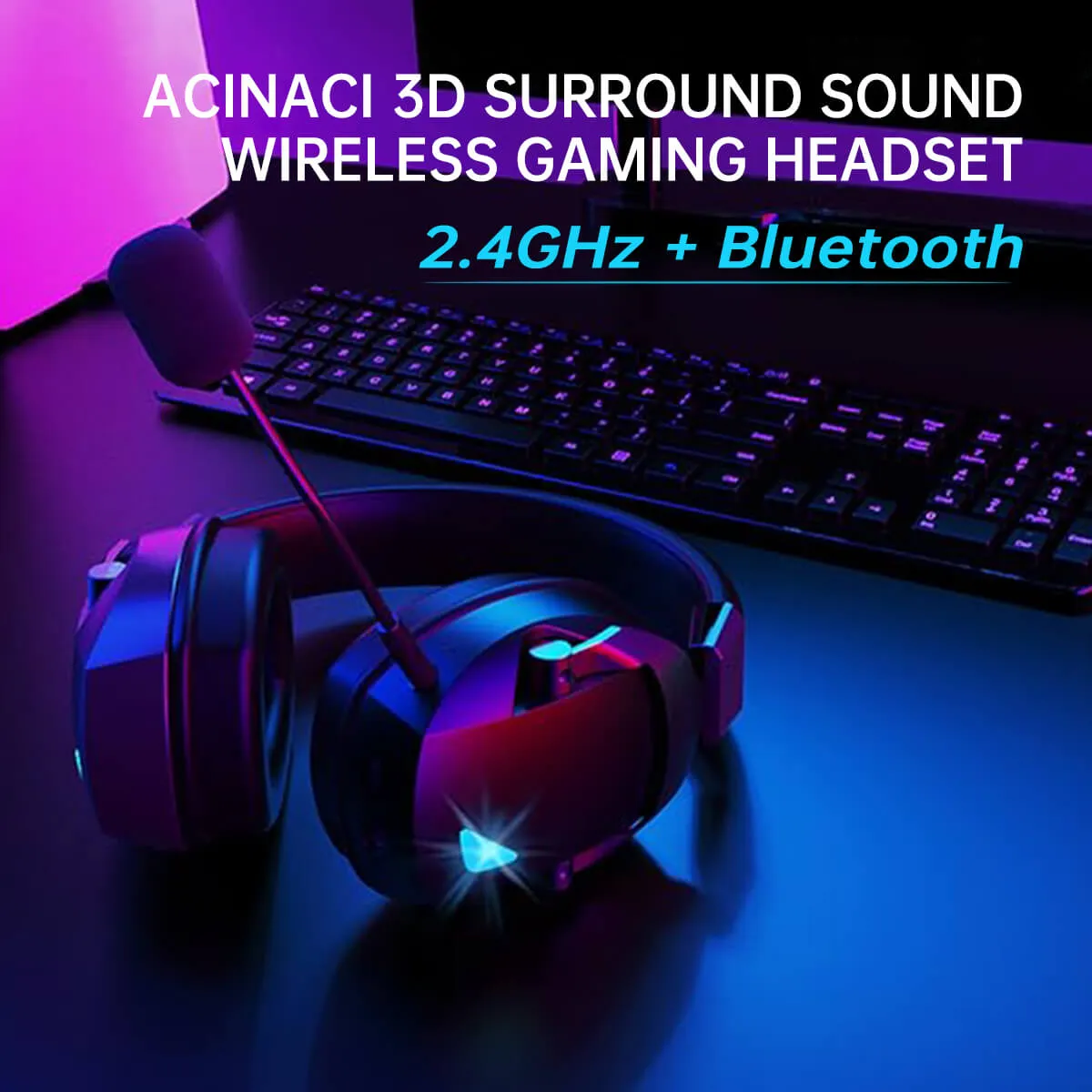 Acinaci Wireless Gaming Headset for PC PS4 PS5 Phone Tablet