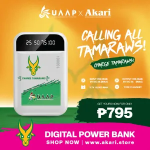 AKARI X UAAP [ FEU ]  10000mAh Digital Powerbank with built-in charging Cables