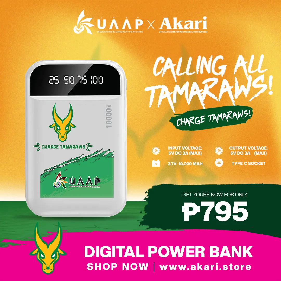 AKARI X UAAP [ FEU ]  10000mAh Digital Powerbank with built-in charging Cables