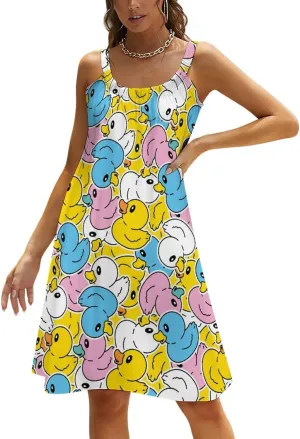 AMRANDOM 2023 Womens Sundress Spaghetti Strap Dresses Summer Casual Party Slim Dress