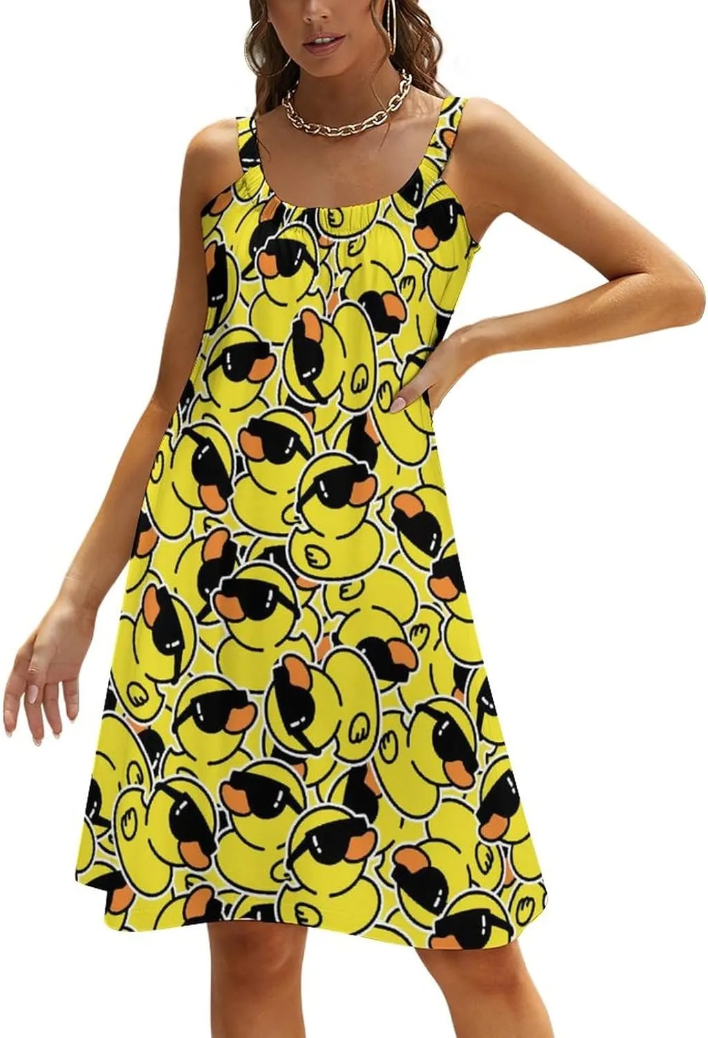 AMRANDOM 2023 Womens Sundress Spaghetti Strap Dresses Summer Casual Party Slim Dress