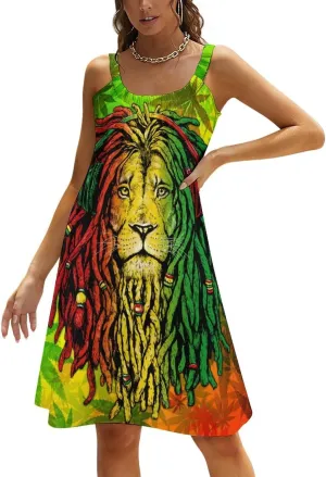 AMRANDOM 2023 Womens Sundress Spaghetti Strap Dresses Summer Casual Party Slim Dress