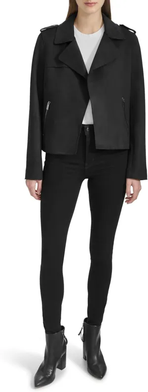 Andrew Marc Women's Faux Suede Moto Jacket