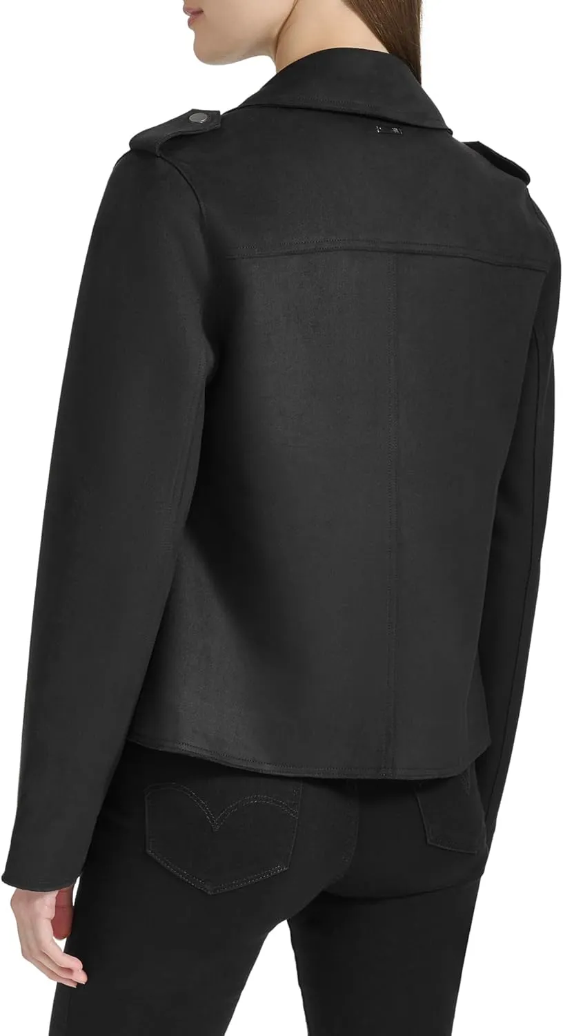 Andrew Marc Women's Faux Suede Moto Jacket
