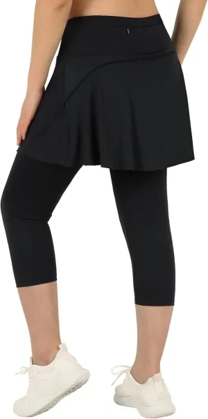 ANIVIVO Skirted Leggings for Women with Pockets, Tennis Yoga Pleated Skirt with Leggings