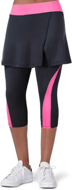 ANIVIVO Women Tennis Skirted Leggings with Pockets, Capris Yoga Leggings with Skirts&Tennis Pickleball Clothing