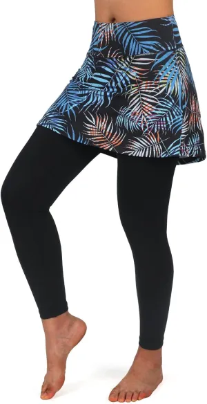 ANIVIVO Women Tennis Skirted Leggings with Pockets, Capris Yoga Leggings with Skirts&Tennis Pickleball Clothing