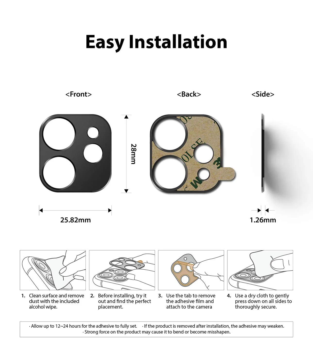 Apple iPhone 12 Camera Protector | Camera Styling -BLK