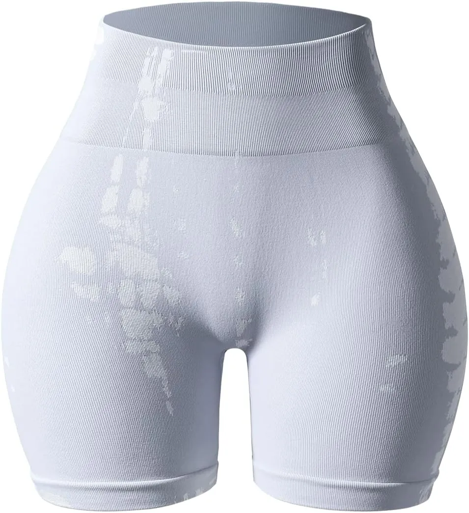 AUROLA Serpent Seamless Scrunch Workout Shorts for Women,Tummy Control Squat Proof Ribbed Thick Active Gym Short