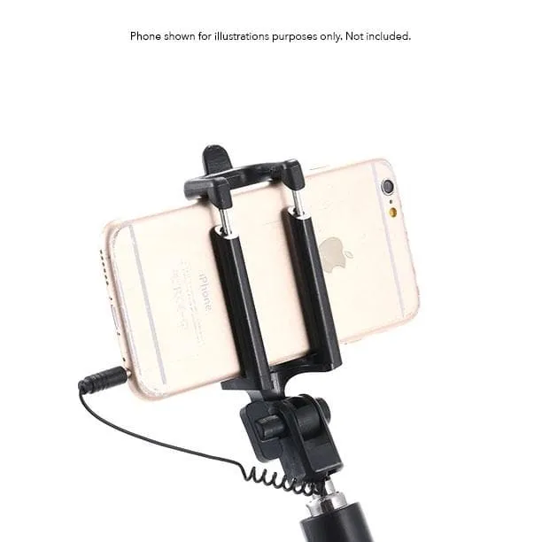 Black Extendable 2x Selfie Stick (Android/ iPhone) - Bestie Bundle