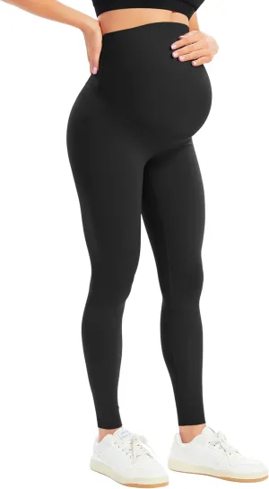 BONVIGOR Women's Maternity Leggings Over The Belly Bump Workout Full Length Leggings Running Active Yoga Pants