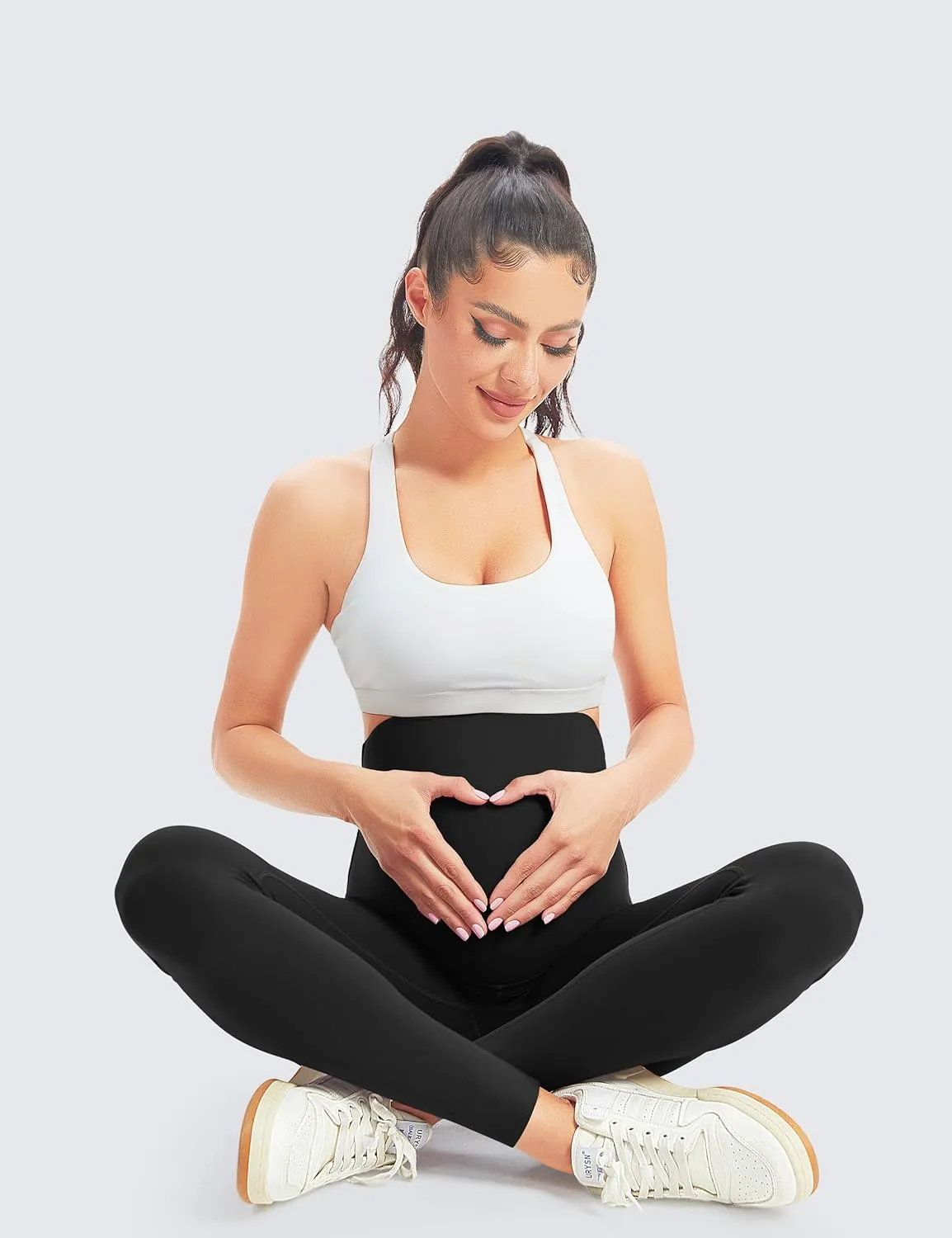 BONVIGOR Women's Maternity Leggings Over The Belly Bump Workout Full Length Leggings Running Active Yoga Pants