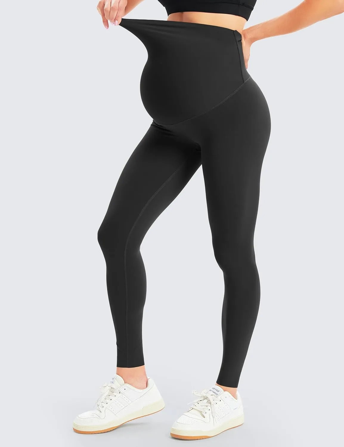 BONVIGOR Women's Maternity Leggings Over The Belly Bump Workout Full Length Leggings Running Active Yoga Pants