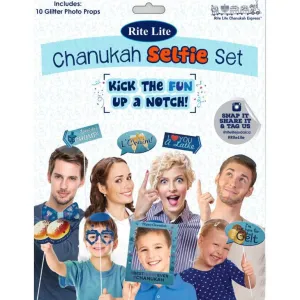 Chanukah Selfie Set includes 10 Glitter Photo Props