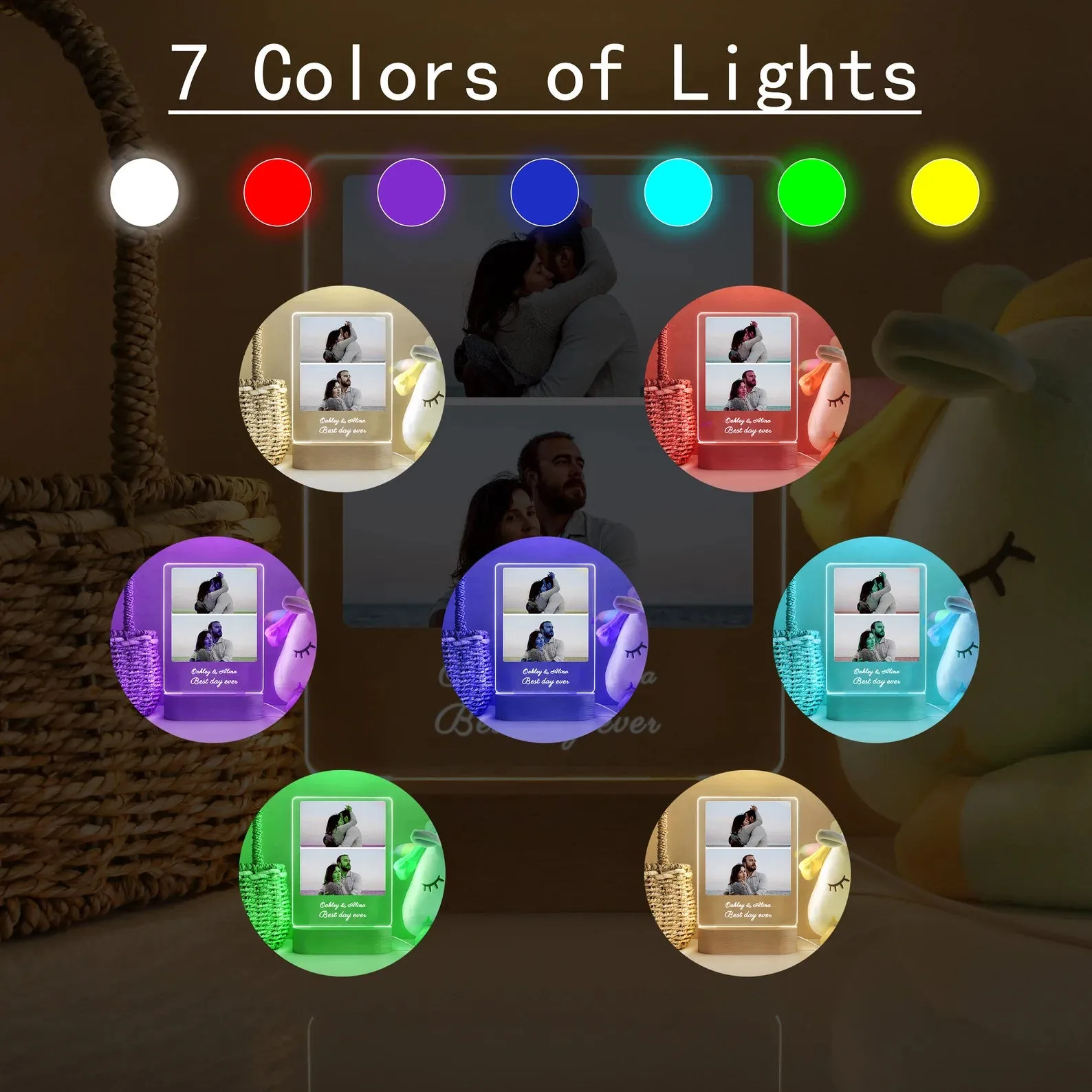 Custom Couples Photos Led Table Lamp