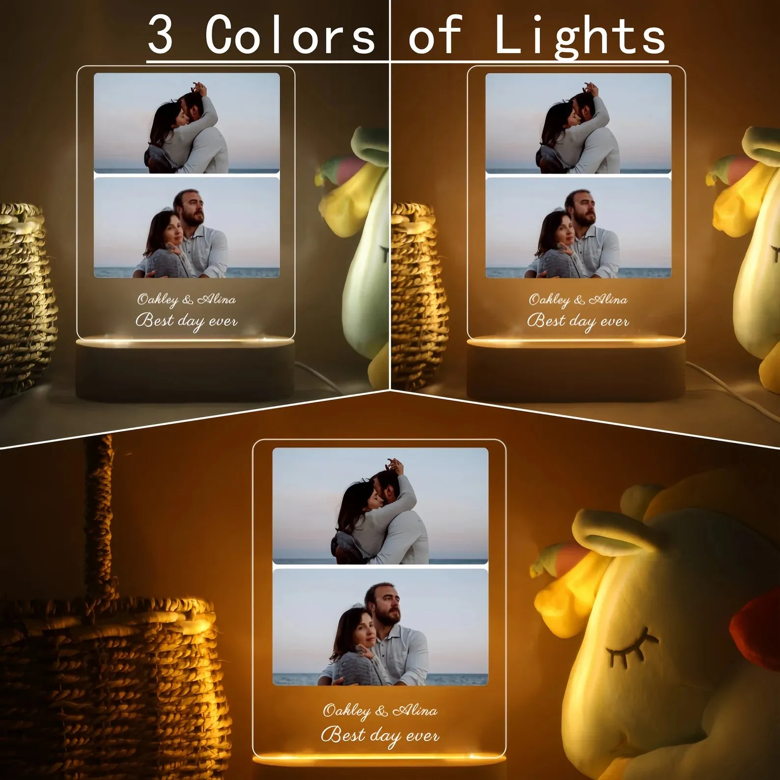 Custom Couples Photos Led Table Lamp