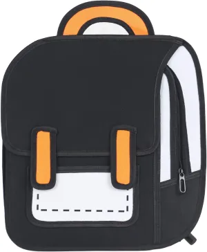 Cute Kids Cartoon Backpack for Boys and Girls, Toddler 2D Drawing Style Comic Fun weird School Pack Bag, Children Jump From Paper Anime Funny Kids Bookbag (black)