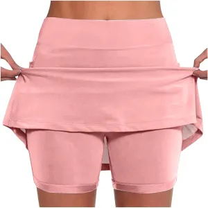 DDAPJ pyju Golf Skirts for Women Elastic High Waisted Athletic Skort Workout Casual Tennis Skirted Shorts for Teen Girls