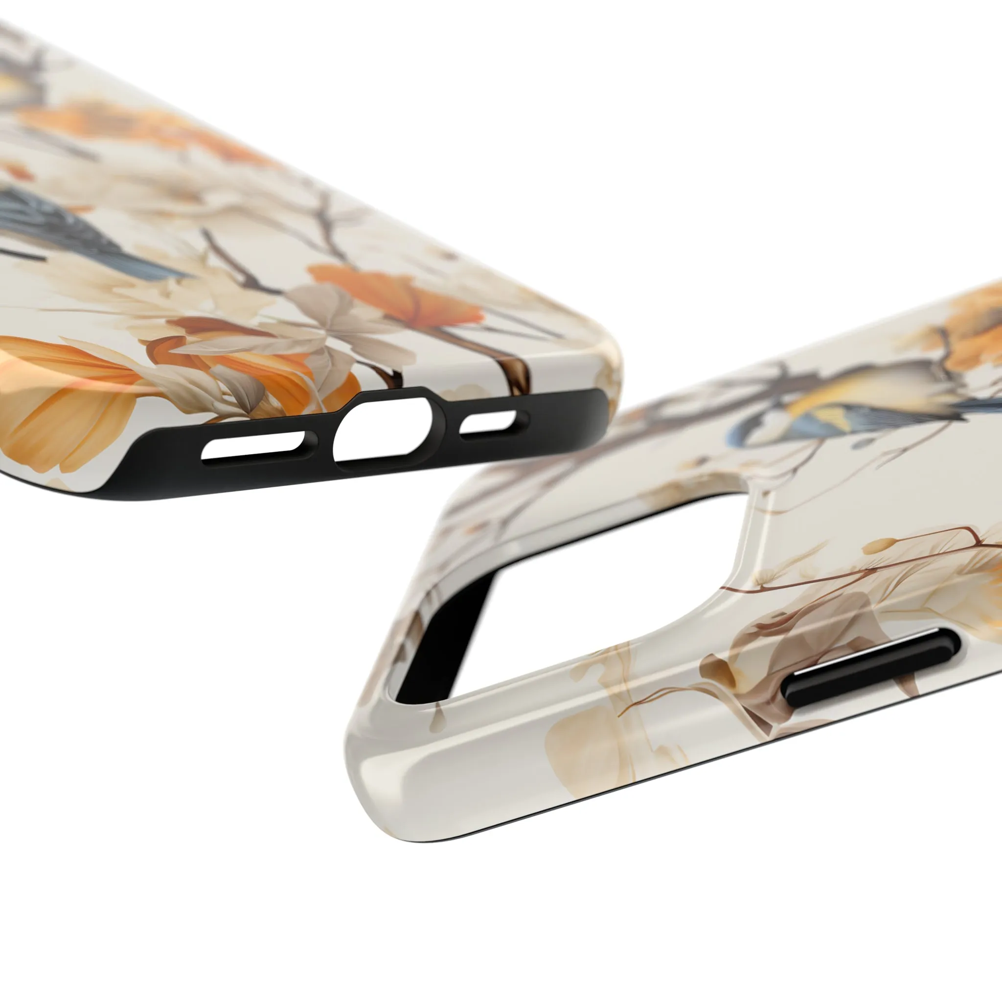 Dried Flowers and Birds Digital print Design Tough Phone Case compatible with a large variety of iPhone models, Gift, Phone Case