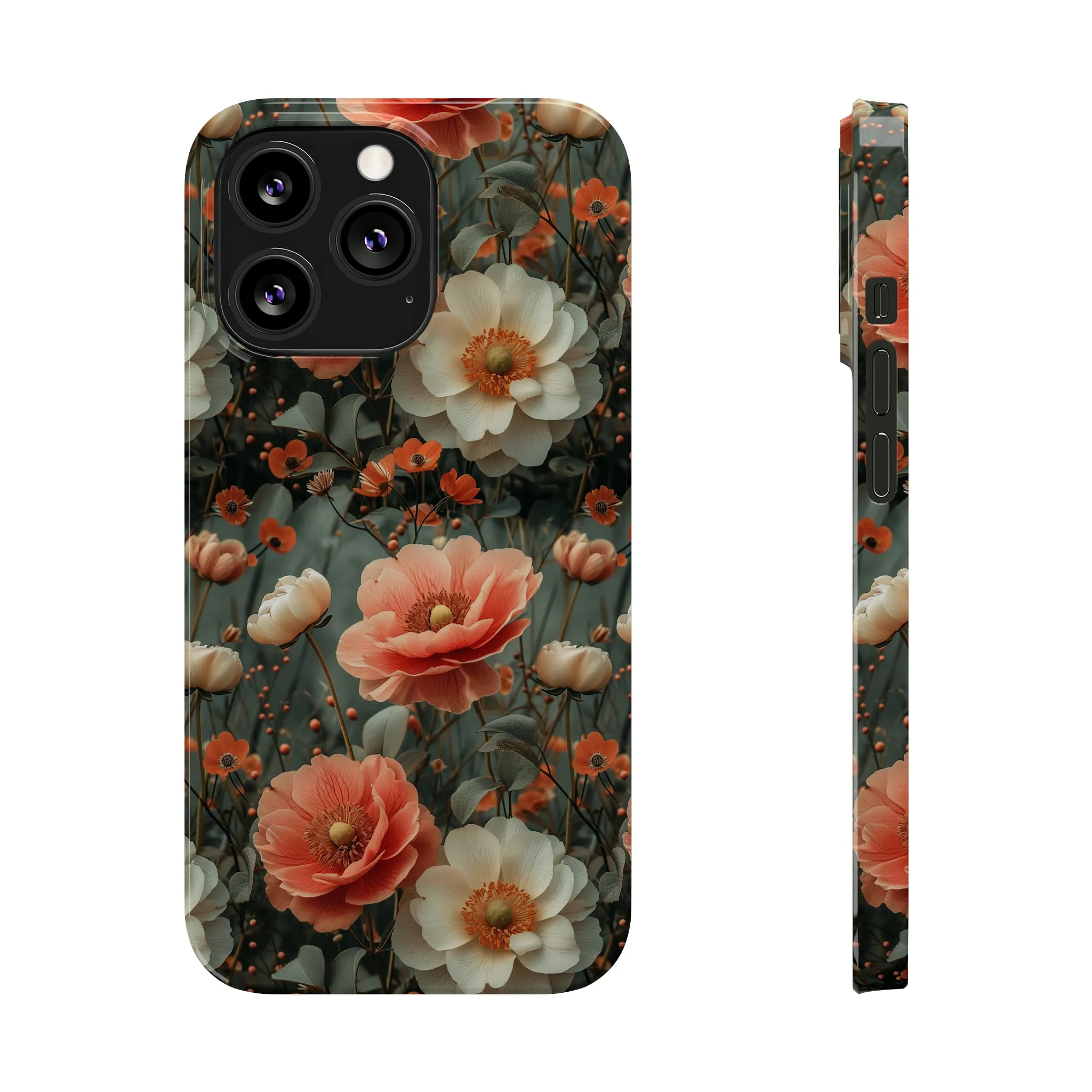 Elegant Peach Flowers Protective Cover, Botanical Garden Design Phone Case