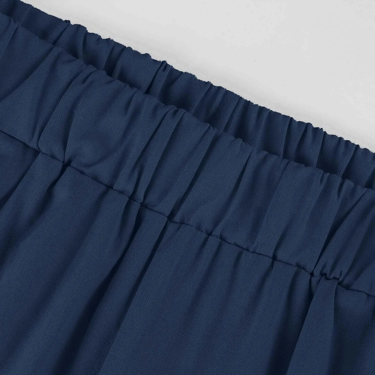 eoeioa Gauze Pants for Women Casual Summer Elastic Waist Ankle Pants Casual Baggy Comfy Beach Trouser with Pockets