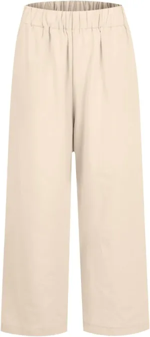 eoeioa Gauze Pants for Women Casual Summer Elastic Waist Ankle Pants Casual Baggy Comfy Beach Trouser with Pockets
