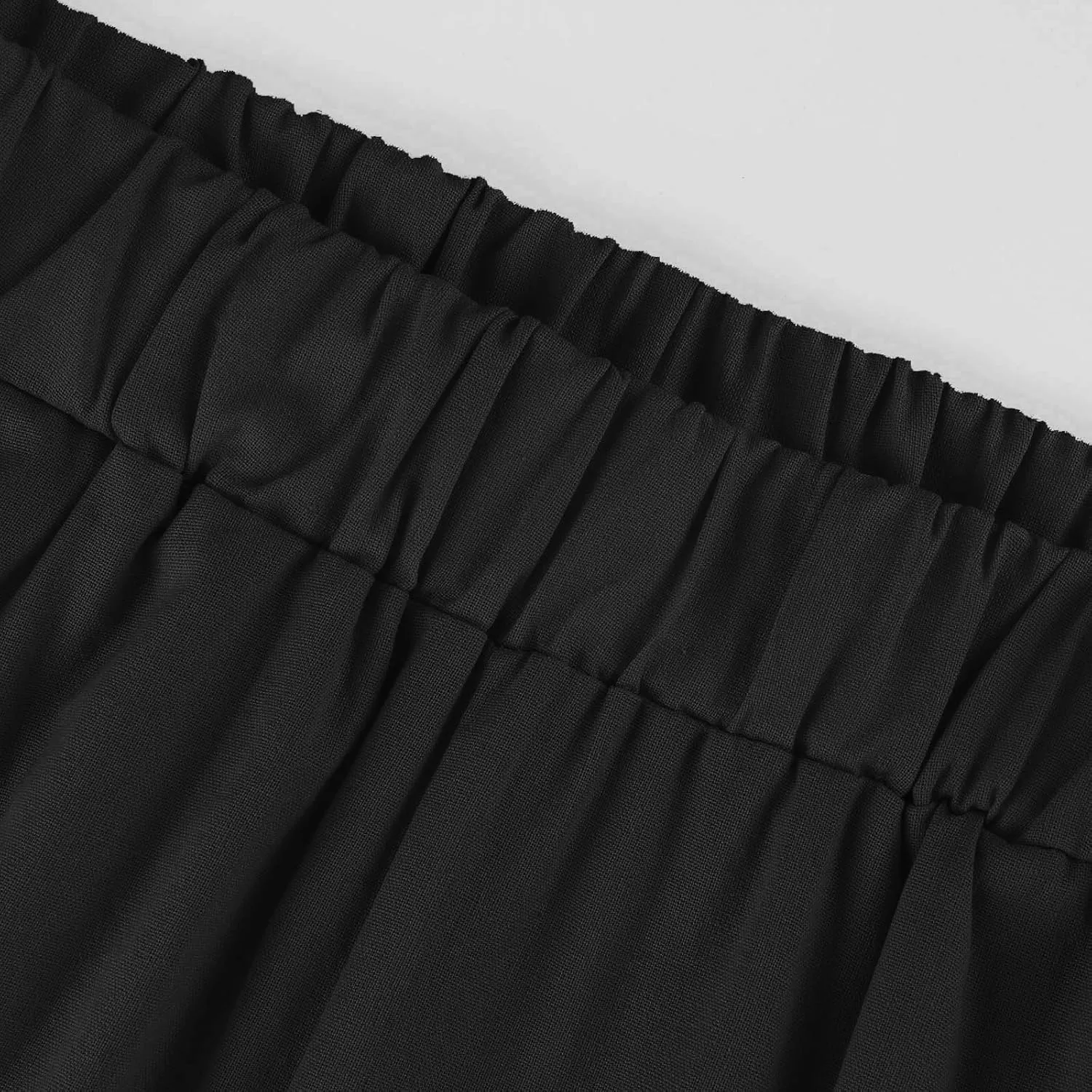eoeioa Linen Ankle Pants for Women Summer Elastic High Waisted Cropped Pants Casual Lightweight Linen Pant with Pockets
