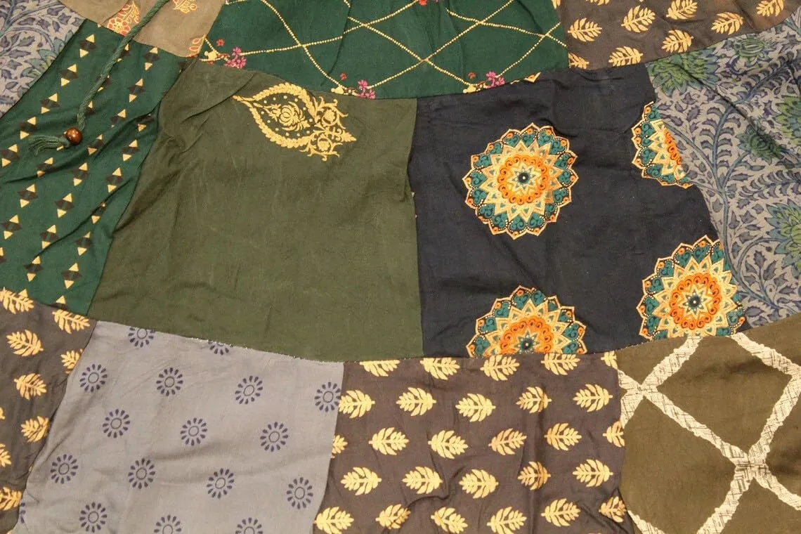 ETHINUMATIC Short Skirt, Patch Work, Maxi Short Skirt, Boho Patch Work Skirts, Handmade Skirt
