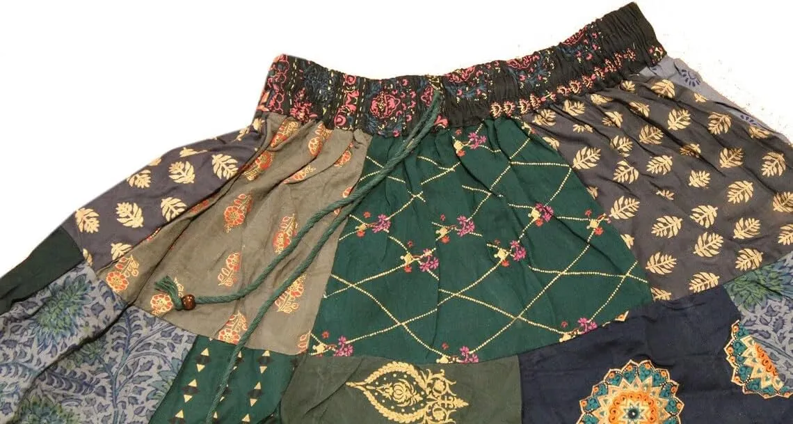 ETHINUMATIC Short Skirt, Patch Work, Maxi Short Skirt, Boho Patch Work Skirts, Handmade Skirt