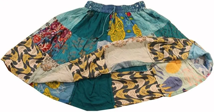 ETHINUMATIC Short Skirt, Patch Work, Maxi Short Skirt, Boho Patch Work Skirts, Handmade Skirt