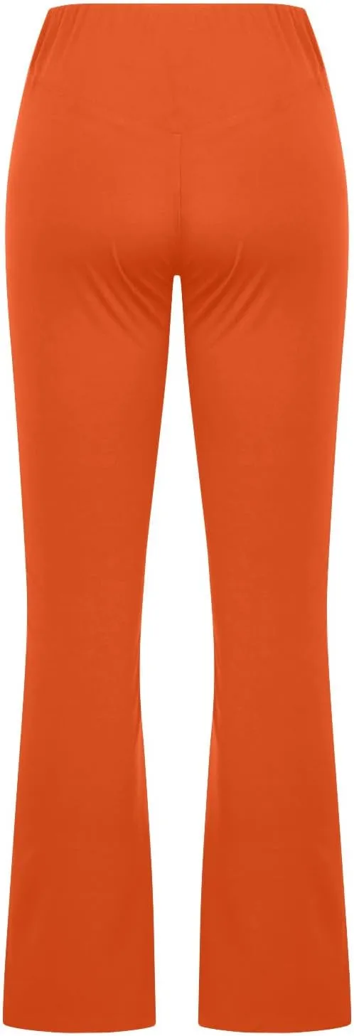 Flare Leggings for Women with Tummy Control, V Crossover High Waisted Yoga Pants, Bootcut Wide Leg Casual Pants