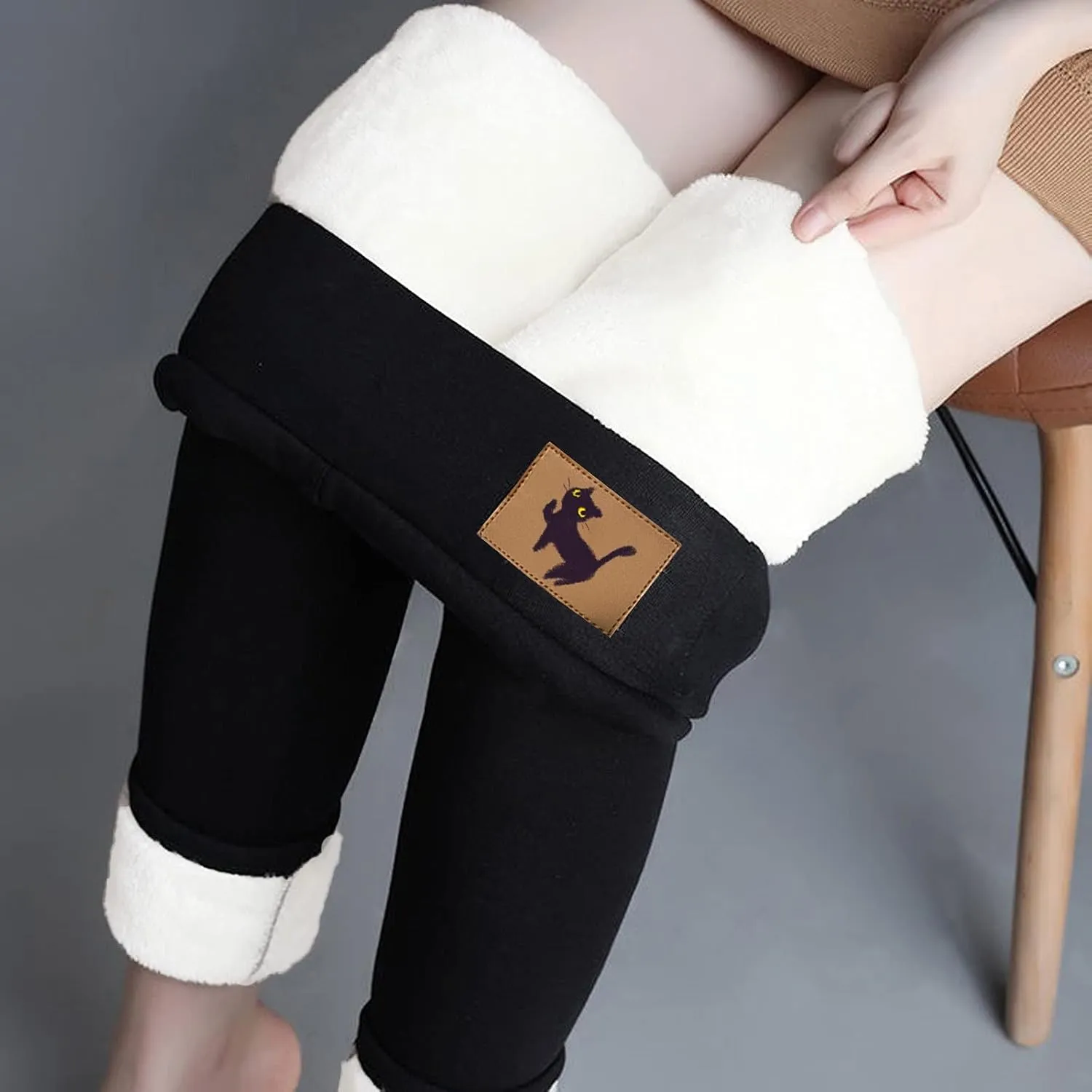 Fleece Lined Pants Women Yoga Pants Elastic High Waist Plush Yoga Pants Thermal Velvet Pants