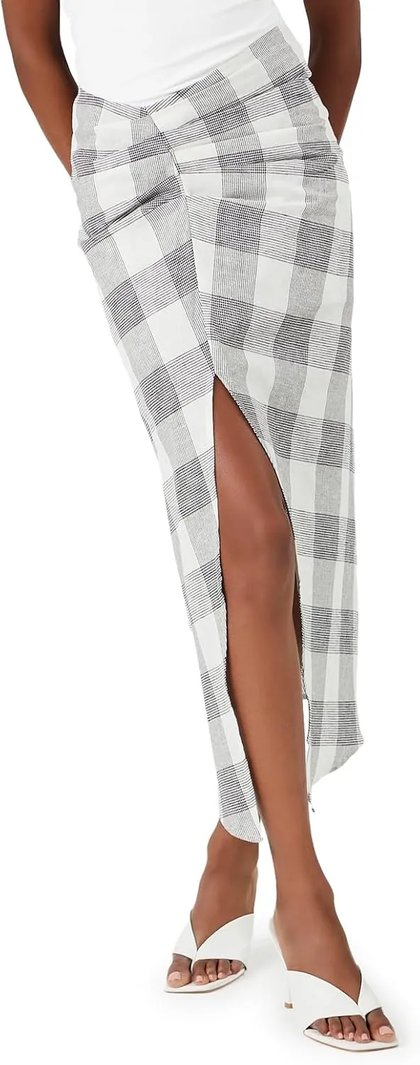 Forever 21 Women's Plaid A-line Maxi Skirt