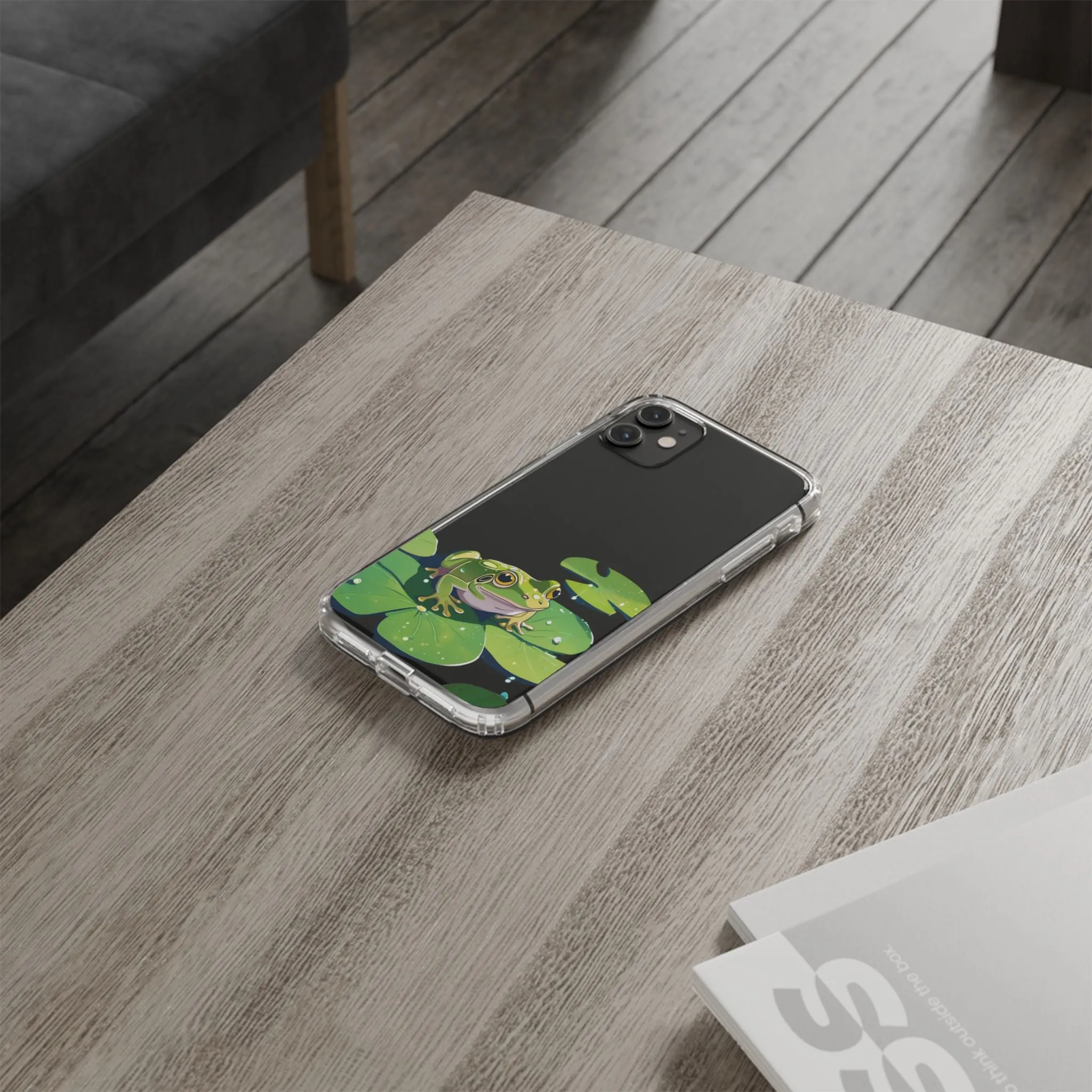 Frog Design Clear Phone Case - Nature Inspired, Perfect for Nature Lovers