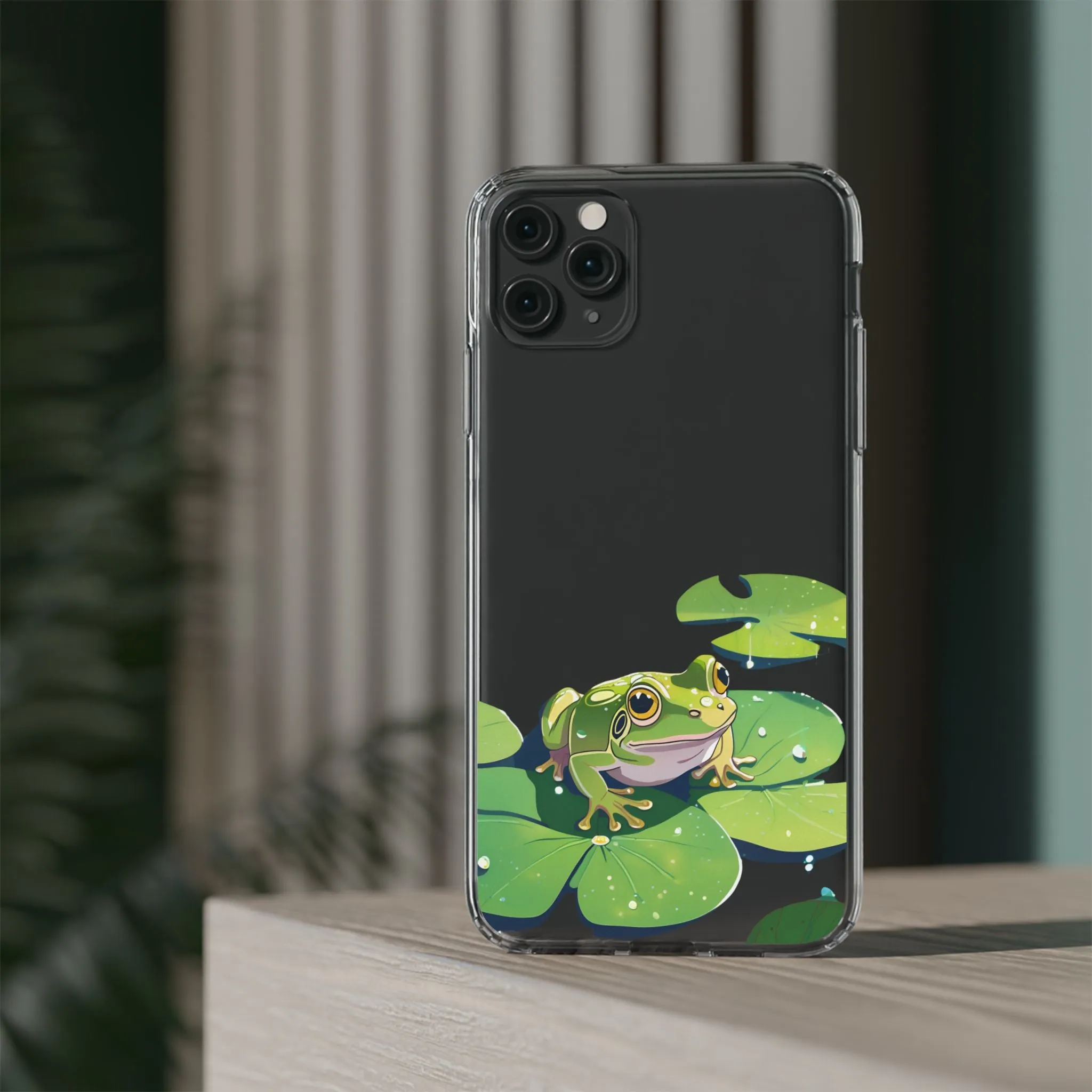 Frog Design Clear Phone Case - Nature Inspired, Perfect for Nature Lovers