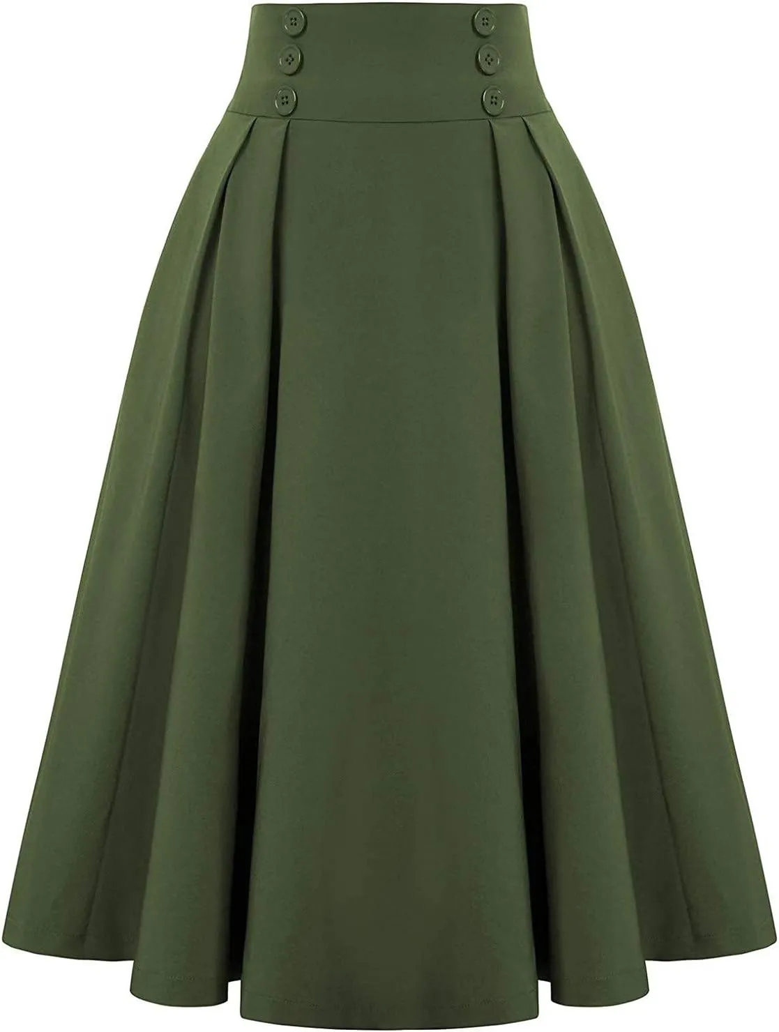 FZYLQY Skirts for Women, 2025 Trendy Casual Pleated Skirts Summer Elastic High Waist Skirt Plus Size Midi Length Work Skirts