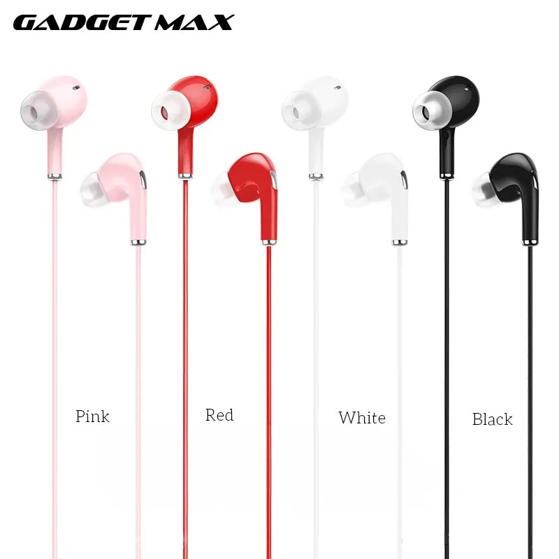GADGET MAX GM20  3.5MM EARPHONE CONTROL UNIVERSAL EARPHONES WITH MIC (1.2M)  Wired Earphone- RED