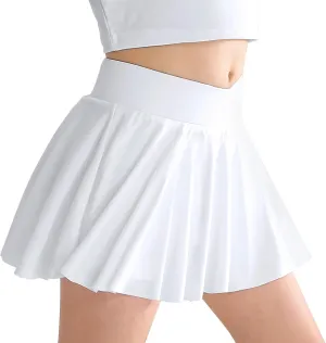 Girls' Athletic 2-in-1 Flowy Cheer Dance Biker Shorts Tennis Skirt Butterfly Skorts with Pocket for Girl Size 5-14 Years