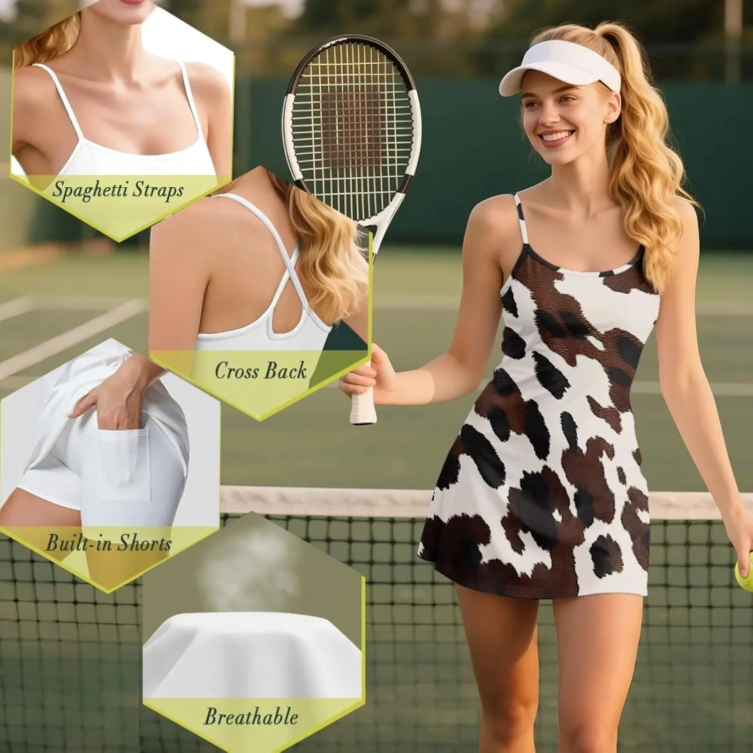 Golf Outfits for Women Summer Mini Spaghetti Strap Dress Workout Tennis Athletic Outfits