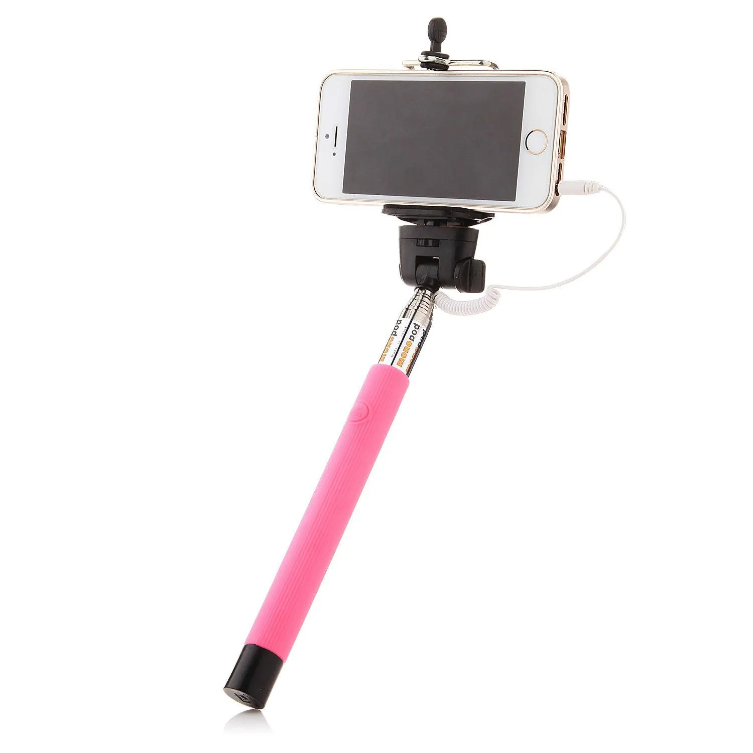 Green 3.5mm Extendable Selfie Wired Stick Phone Holder Remote Shutter Monopod For smartphone iphone