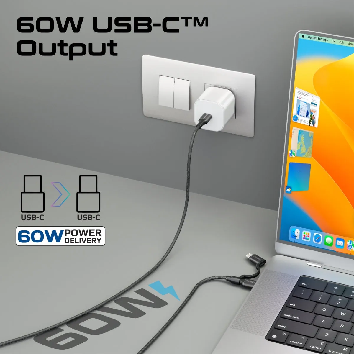 High Tensile Strength 60W High-Speed Multi-Device Charging Cable