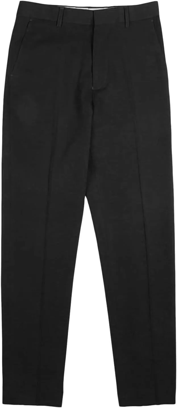 JEShifangjiusu Men's Flat Front Straight Fit Dress Pant Casual Skinny Stretch Chinos Pants Slim Fit Business Pant with Pocket (30,Black), Black, 30